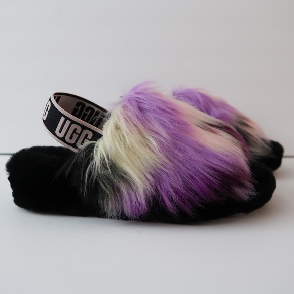 Ugg Fluff Yeah Slide Tie Dye size 7 - Purple and Black - Picture 4 of 8